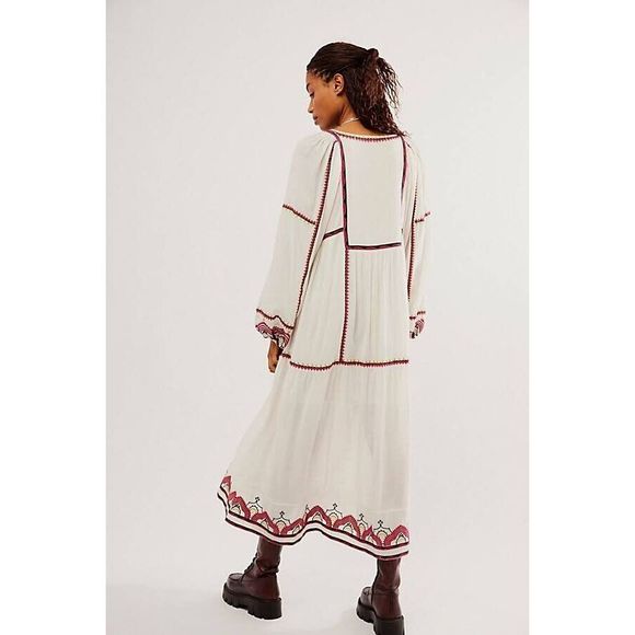 Free People Sweet Escape Embroidered Midi Dress Size S. B23 - Picture 4 of 10